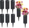 Cemetery Vases with Foam, Plastic Flower Holder with Spikes Gravestone Headstone Flower Vase for Artificial Flowers, Grave Cemetery Decoration (Set of 8, Black), Flowers not Included